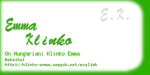 emma klinko business card